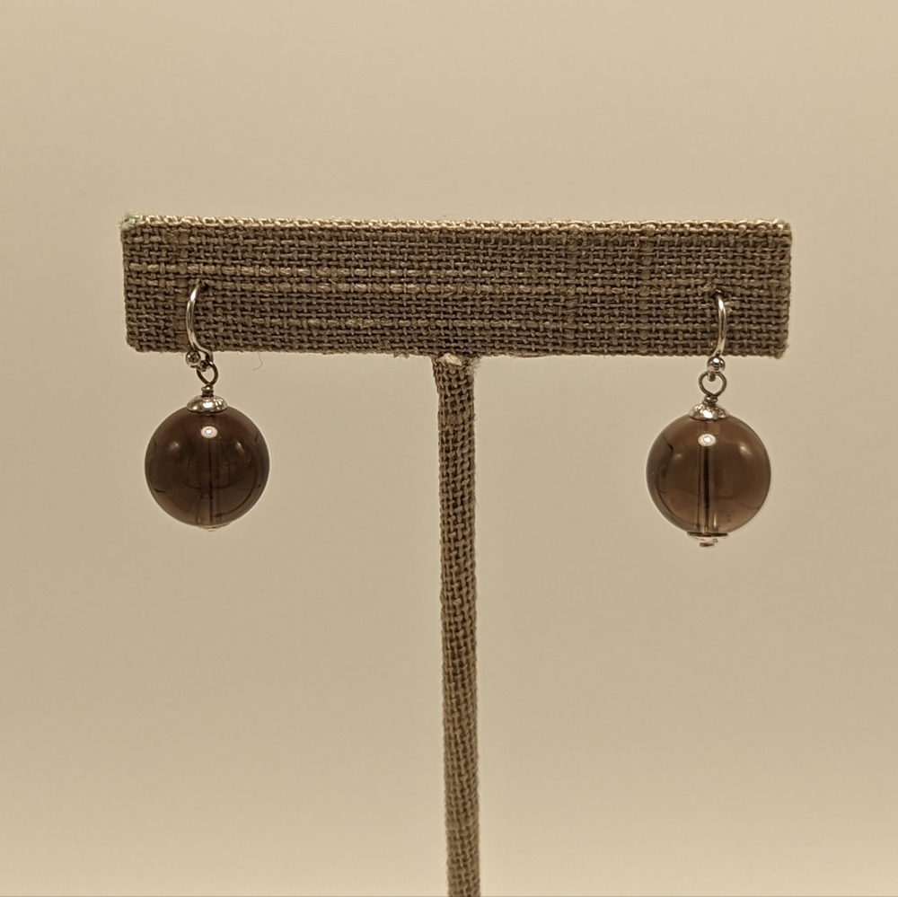 Brown Beaded Earrings